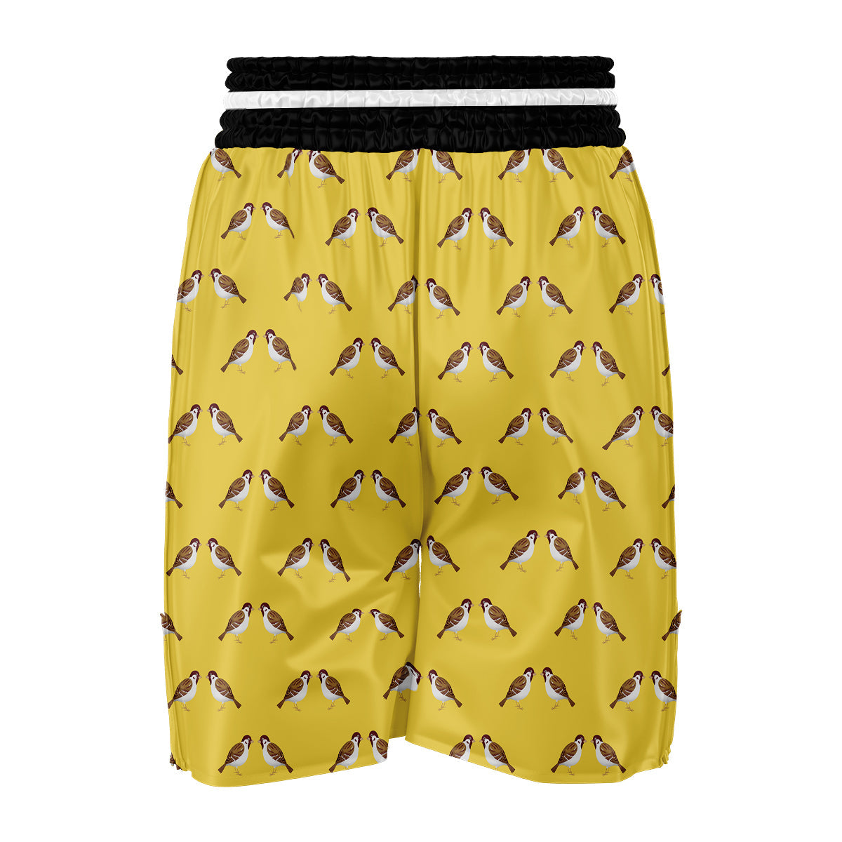 Yellow Sparrow Print Pattern Boxing Shorts-grizzshop