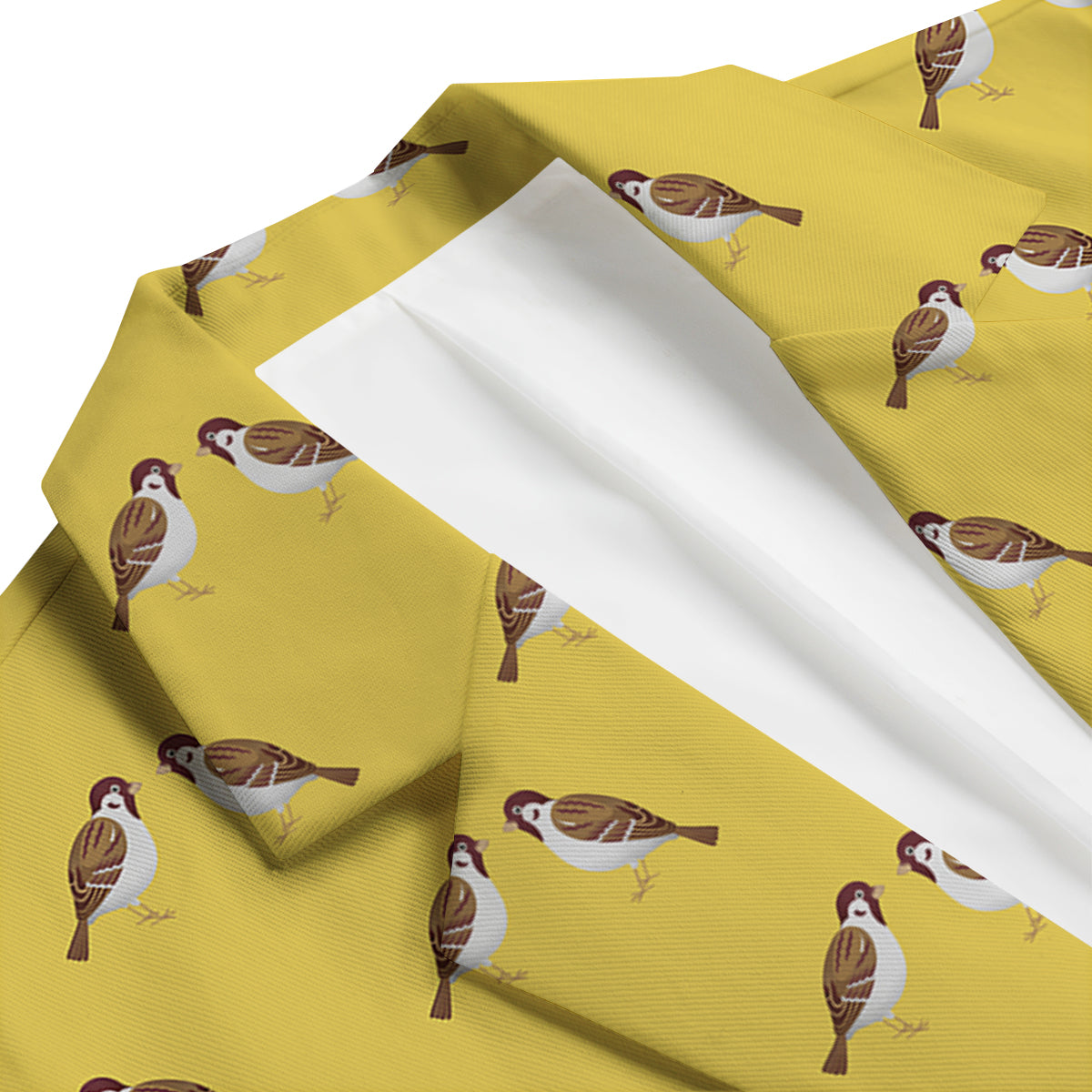 Yellow Sparrow Print Pattern Men's Blazer-grizzshop