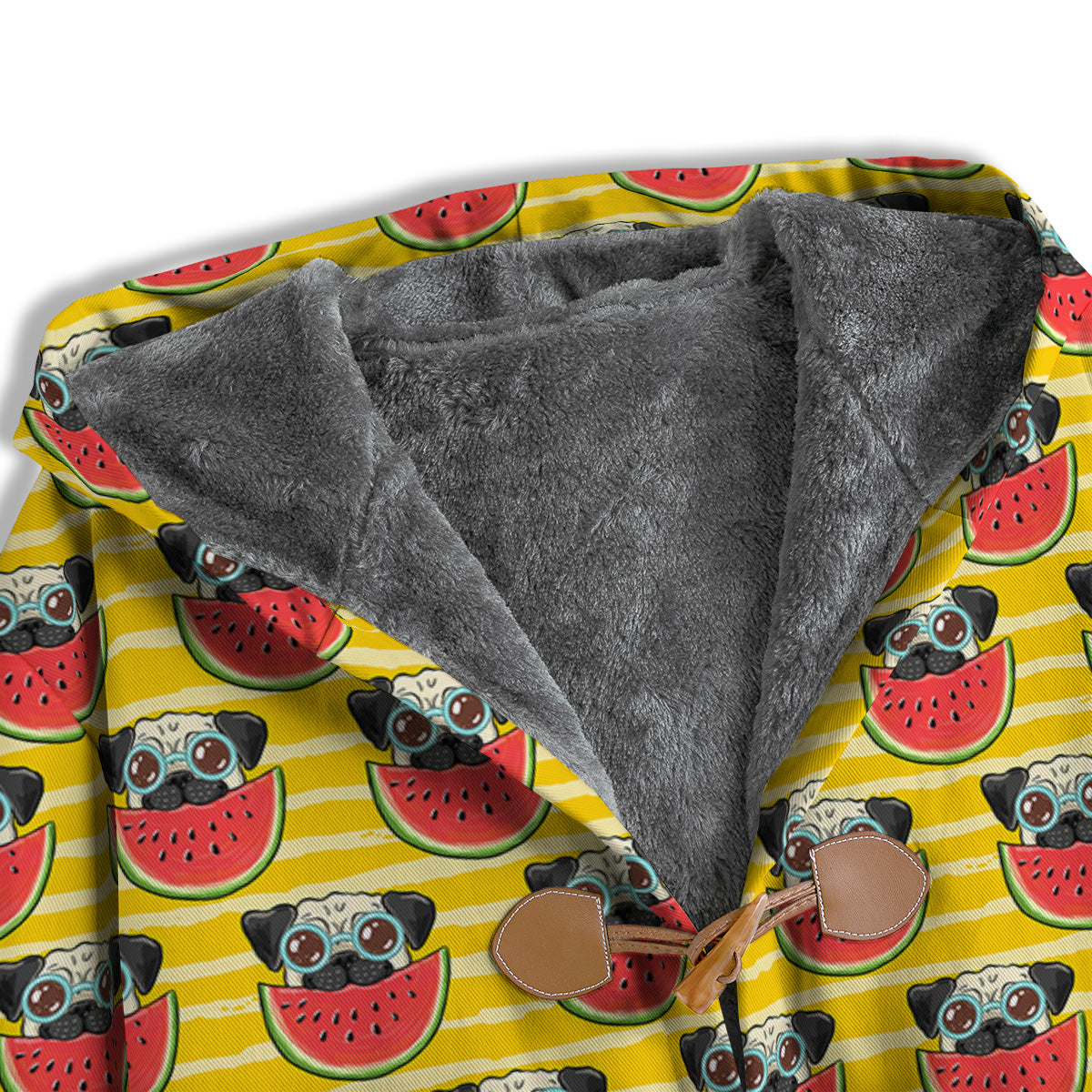 Yellow Striped Pug Dog Print Pattern Men's Windbreaker Jacket-grizzshop