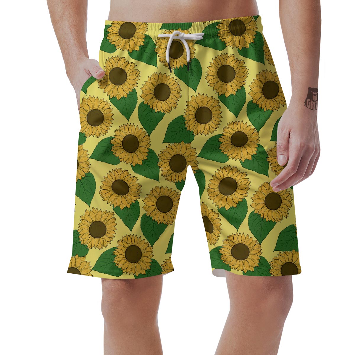 Yellow Sunflower Men's Shorts-grizzshop