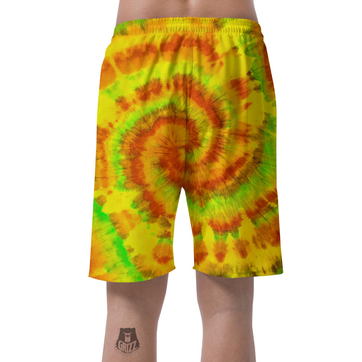 Yellow Tie Dye Men's Shorts-grizzshop