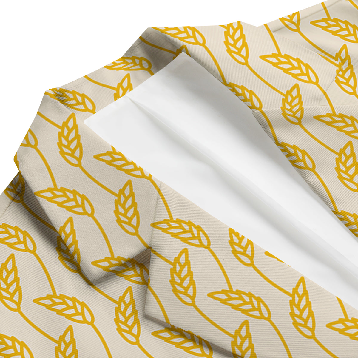 Yellow Wheat Print Pattern Men's Blazer-grizzshop