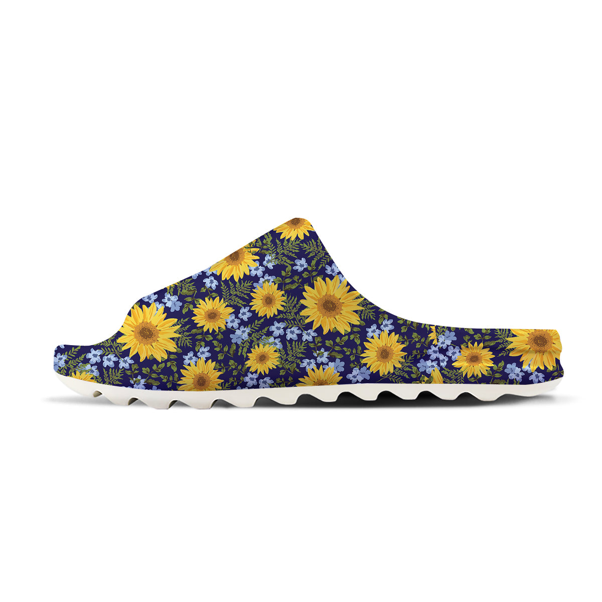 Yellow Sunflower Floral Print Sandals-grizzshop