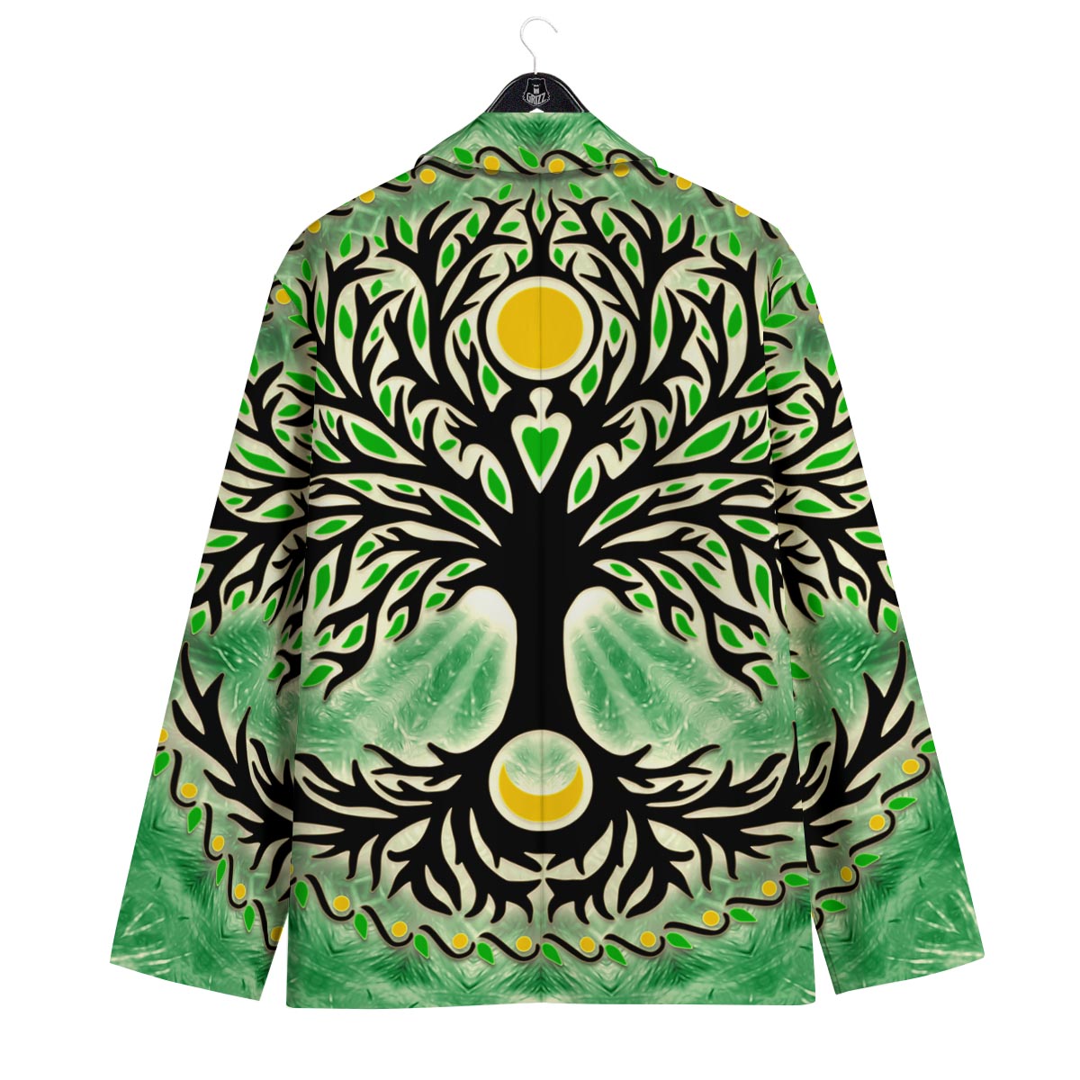 Yggdrasil Moon And Sun Print Men's Sport Coat-grizzshop