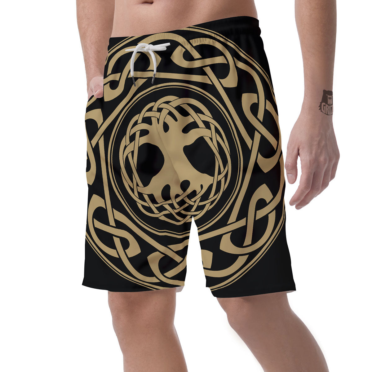 Yggdrasil Scandinavian Print Men's Shorts-grizzshop