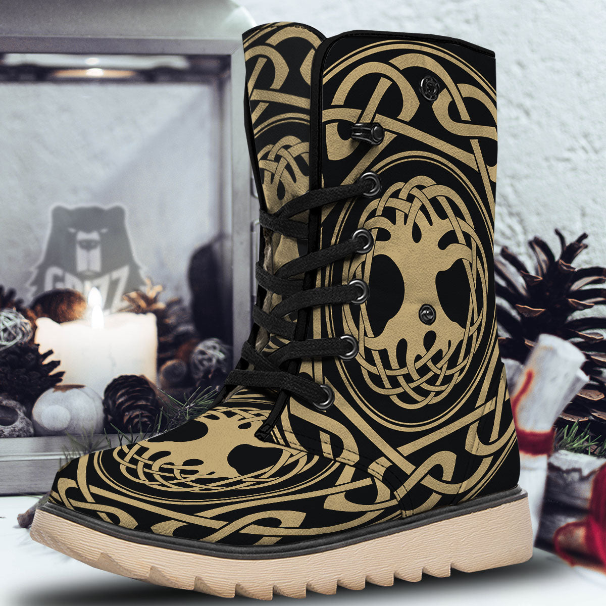 Yggdrasil Scandinavian Print Snow Boots-grizzshop