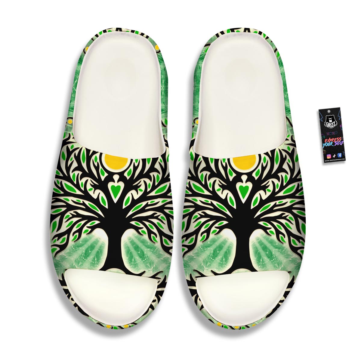 Yggdrasil Moon And Sun Print Sandals-grizzshop