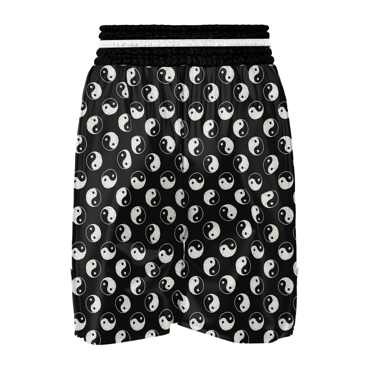 Yin Yang Black Pattern Print Boxing Shorts-grizzshop