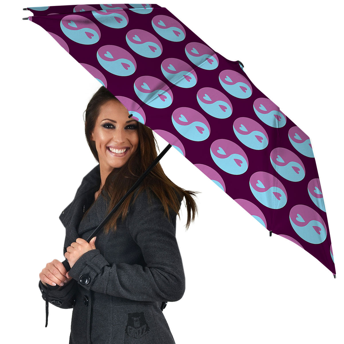 Yin Yang Blue And Purple Print Umbrella-grizzshop