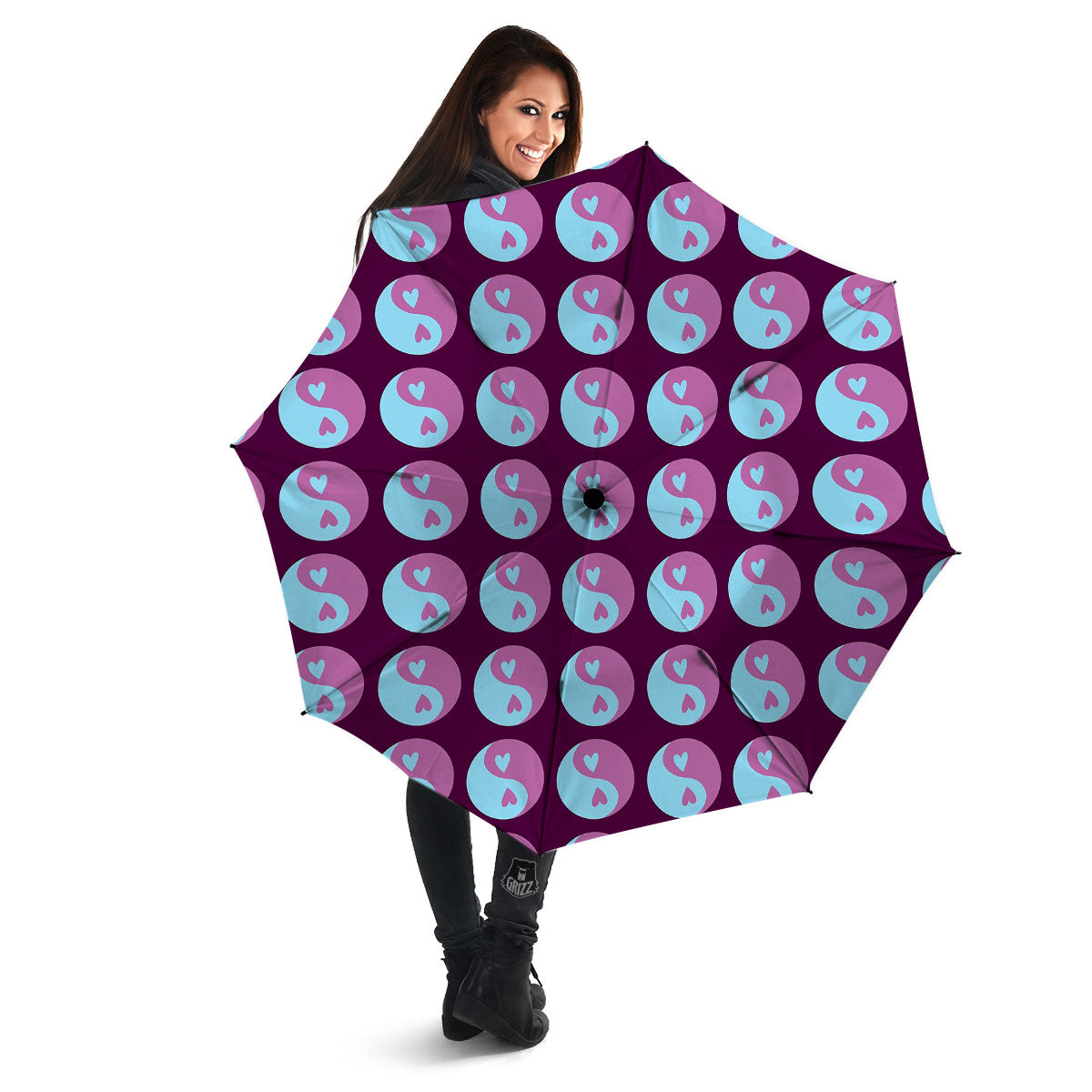 Yin Yang Blue And Purple Print Umbrella-grizzshop