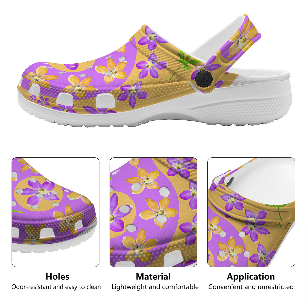 Yin Yang Colorful Flowers Print Clog-grizzshop