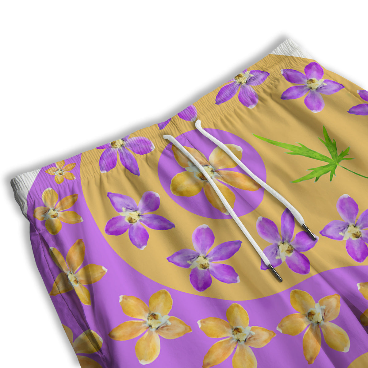 Yin Yang Colorful Flowers Print Men's Athletic Shorts-grizzshop