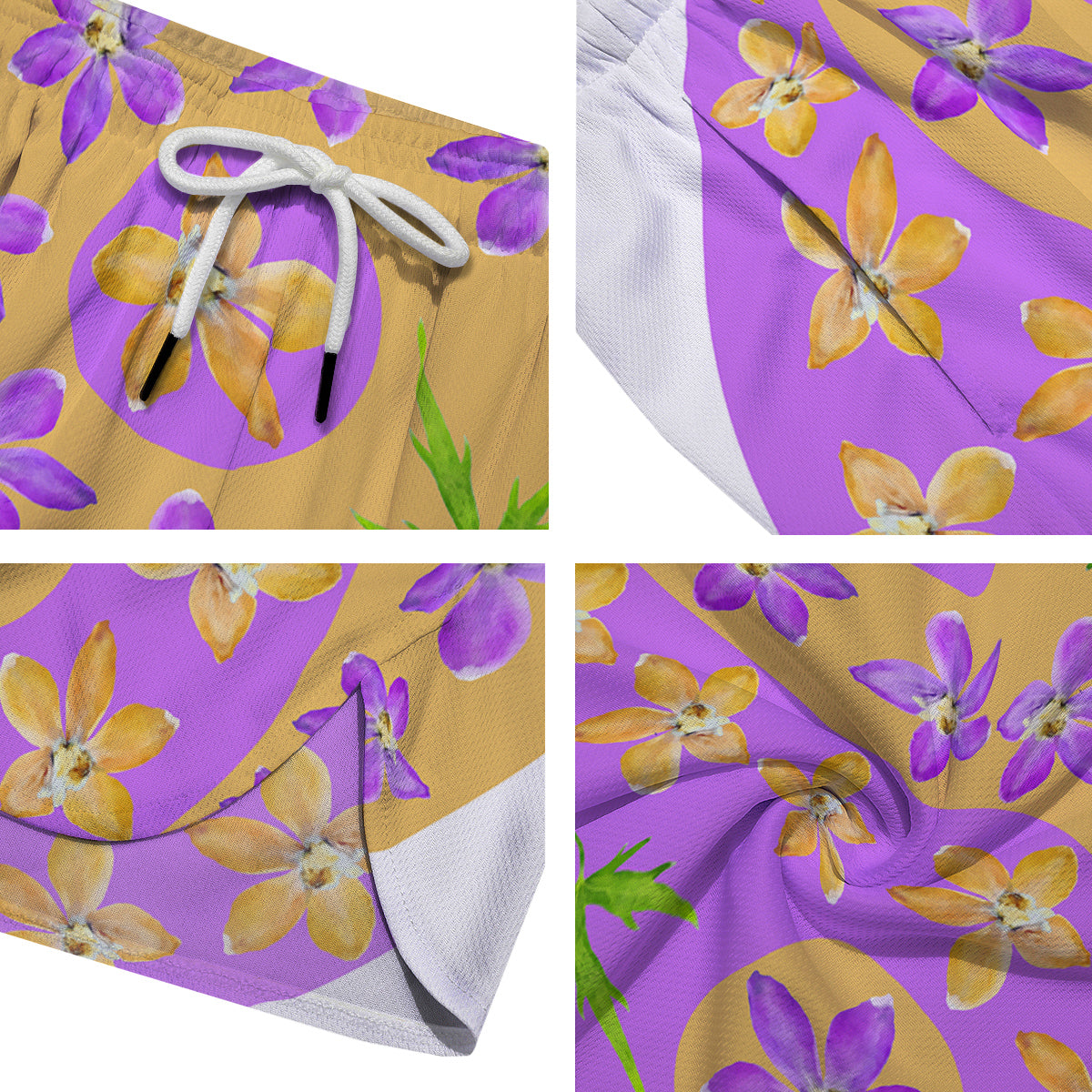 Yin Yang Colorful Flowers Print Men's Running Shorts-grizzshop