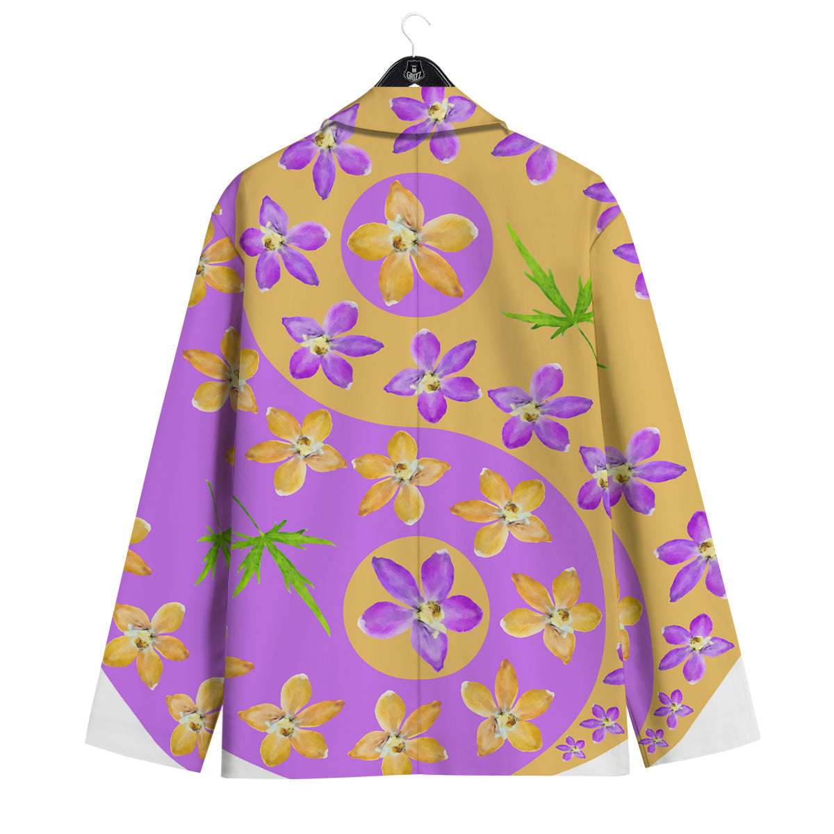 Yin Yang Colorful Flowers Print Men's Sport Coat-grizzshop