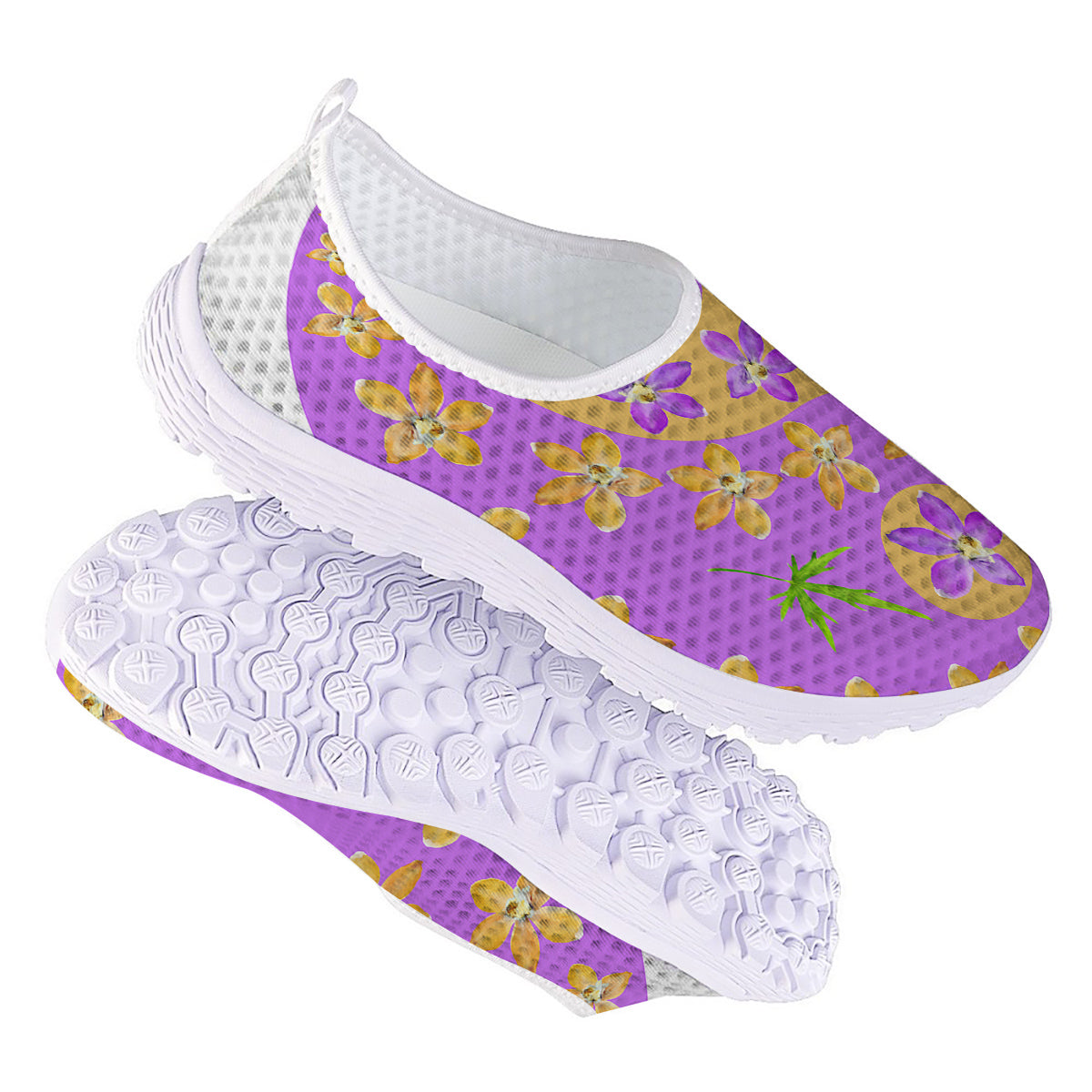 Yin Yang Colorful Flowers Print Nurse Shoes-grizzshop