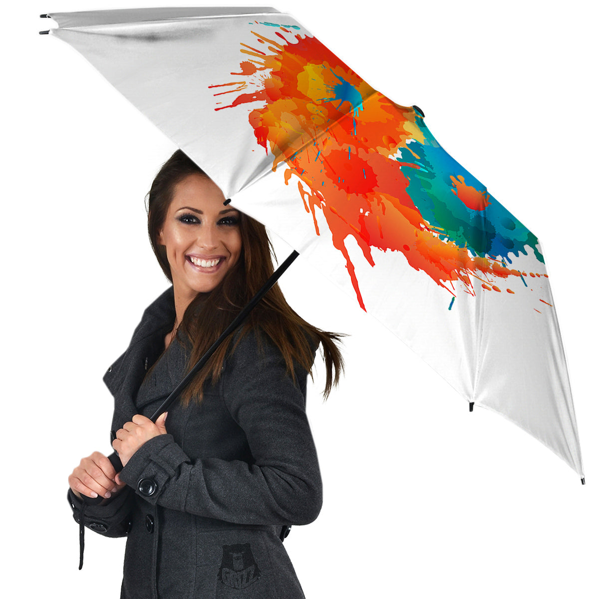 Yin Yang Colorful Splash Print Umbrella-grizzshop