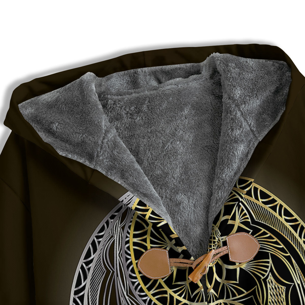 Yin Yang Flower Grey And Gold Print Men's Windbreaker Jacket-grizzshop