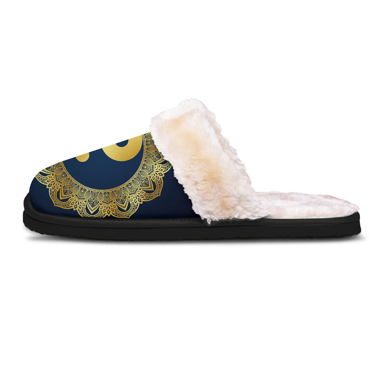 Yin Yang Gold Mandala Print Slippers-grizzshop