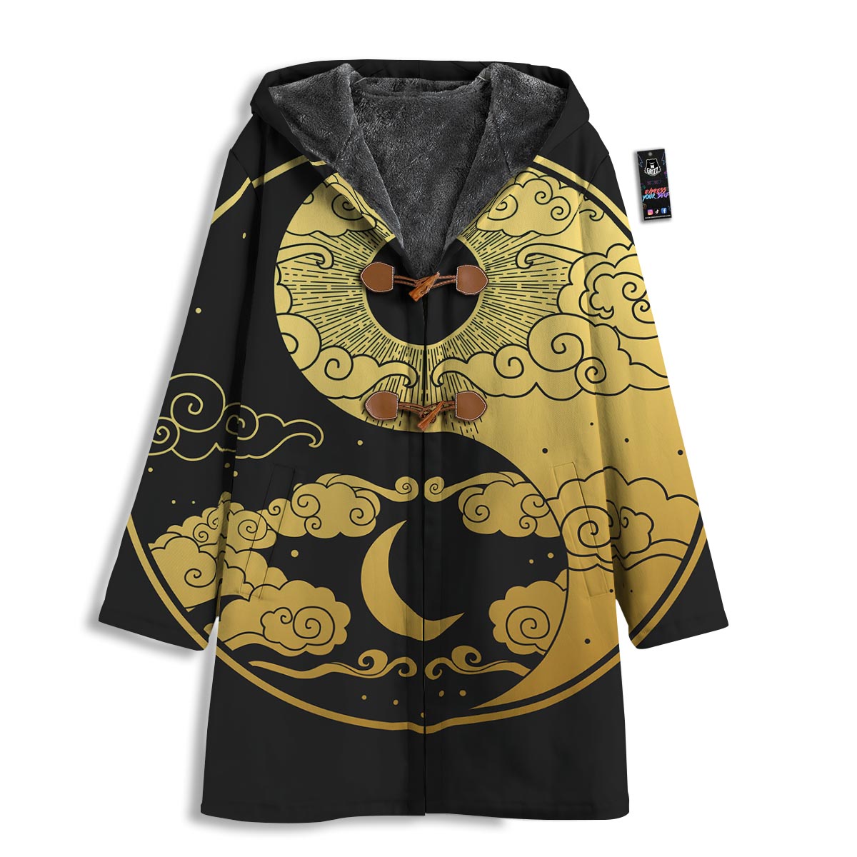 Yin Yang Moon And Sun Print Men's Windbreaker Jacket-grizzshop