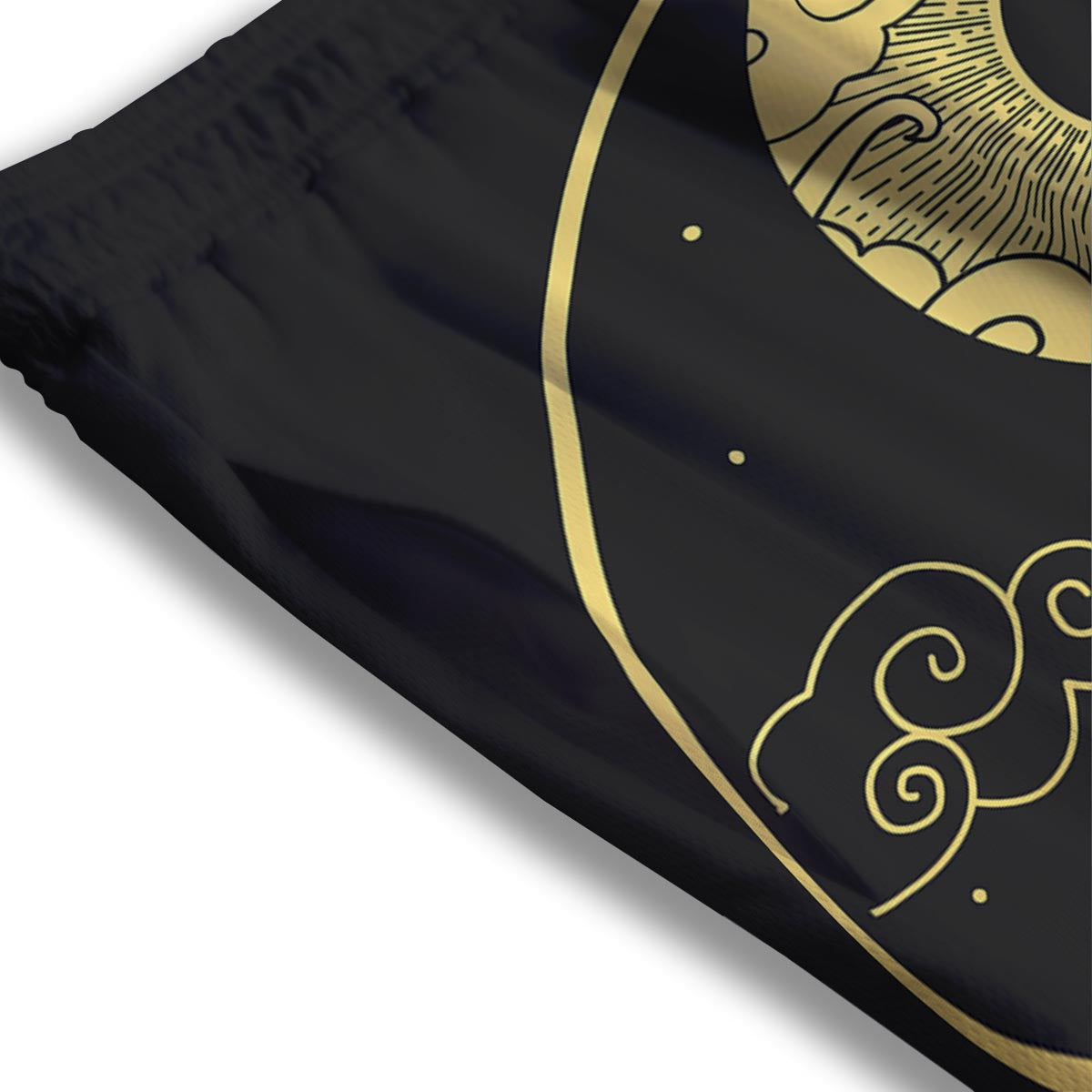 Yin Yang Moon And Sun Print Mesh Shorts
