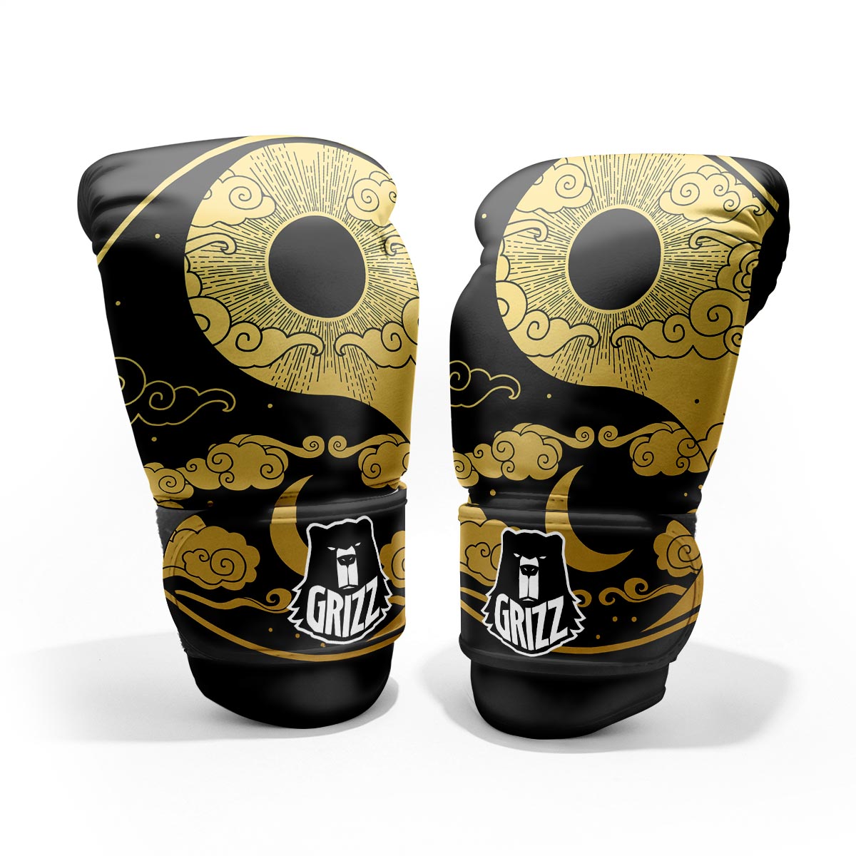 Yin Yang Moon And Sun Print Pro Boxing Glove