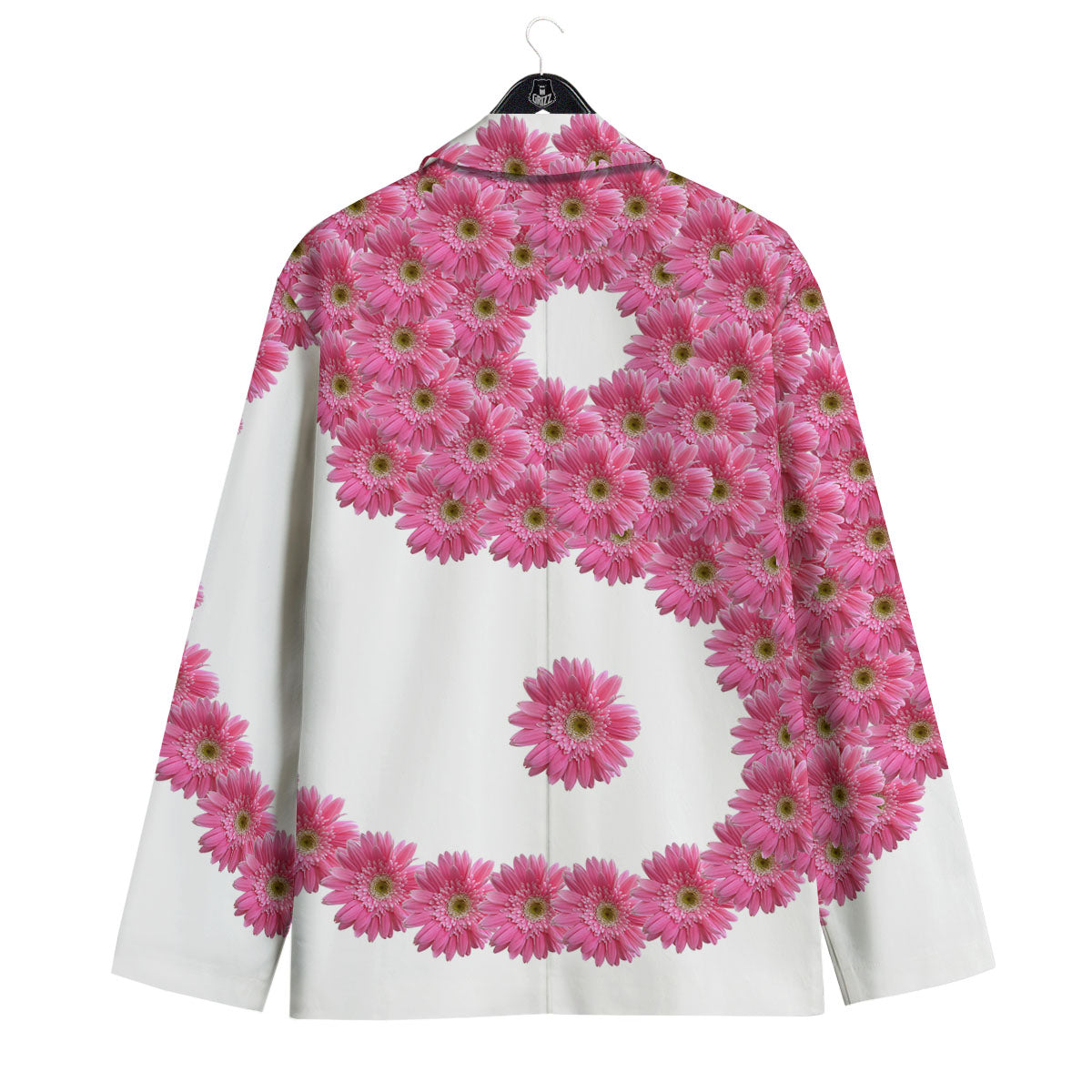 Yin Yang Pink Flowers Print Men's Sport Coat-grizzshop