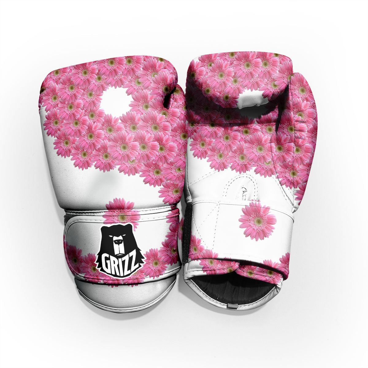 Yin Yang Pink Flowers Print Sparring Gloves-grizzshop