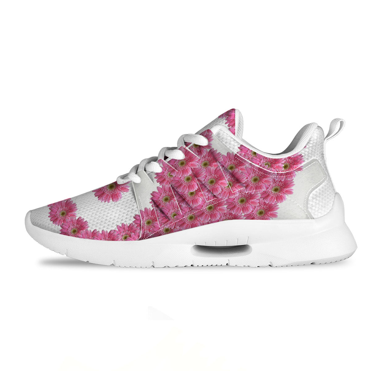 Yin Yang Pink Flowers Print Tennis Shoes-grizzshop