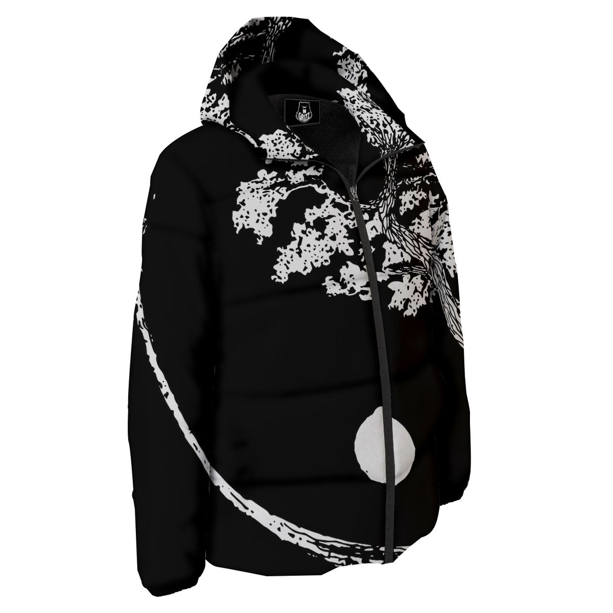 Yin Yang Roots Print Down Jacket-grizzshop