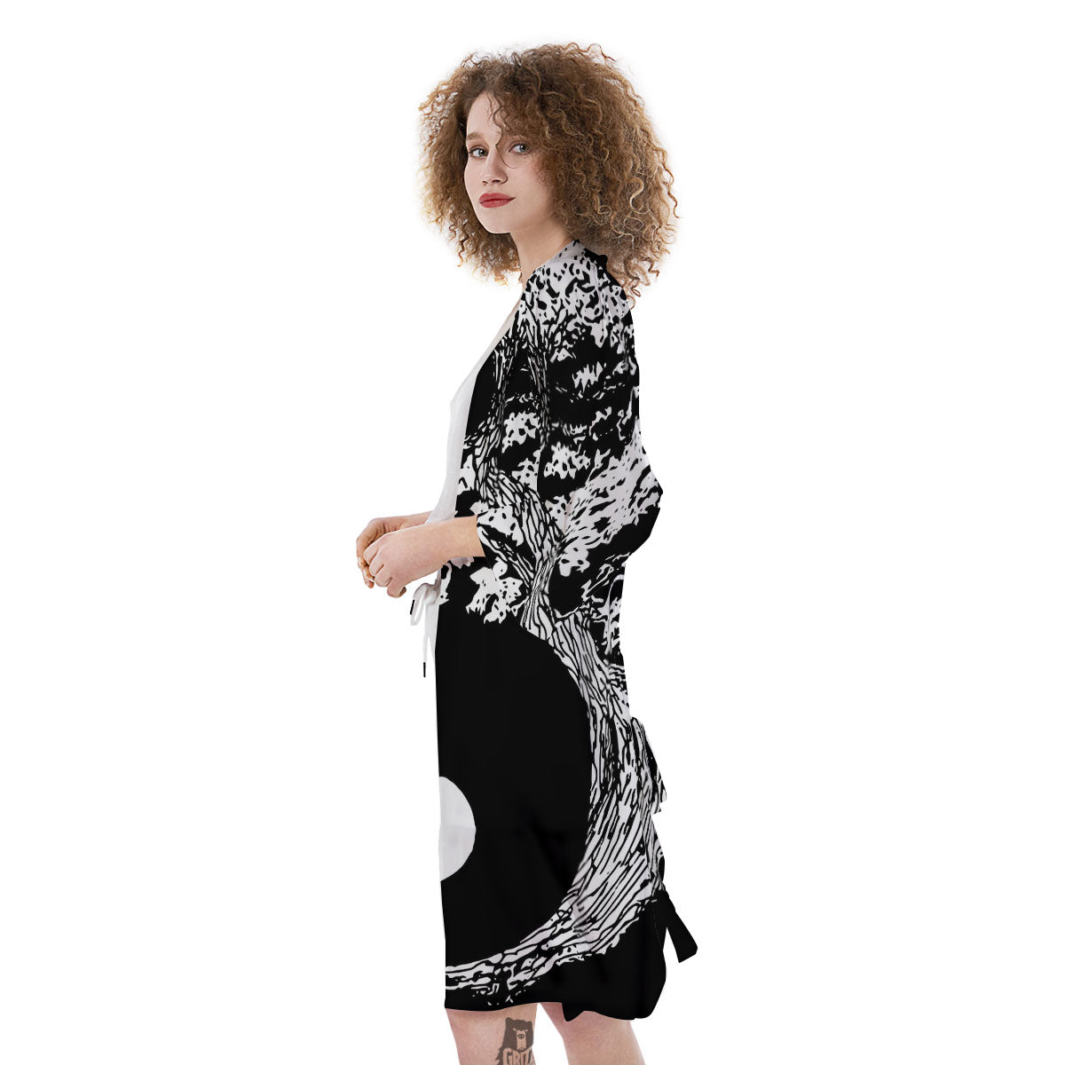 Yin Yang Roots Print Kimono-grizzshop