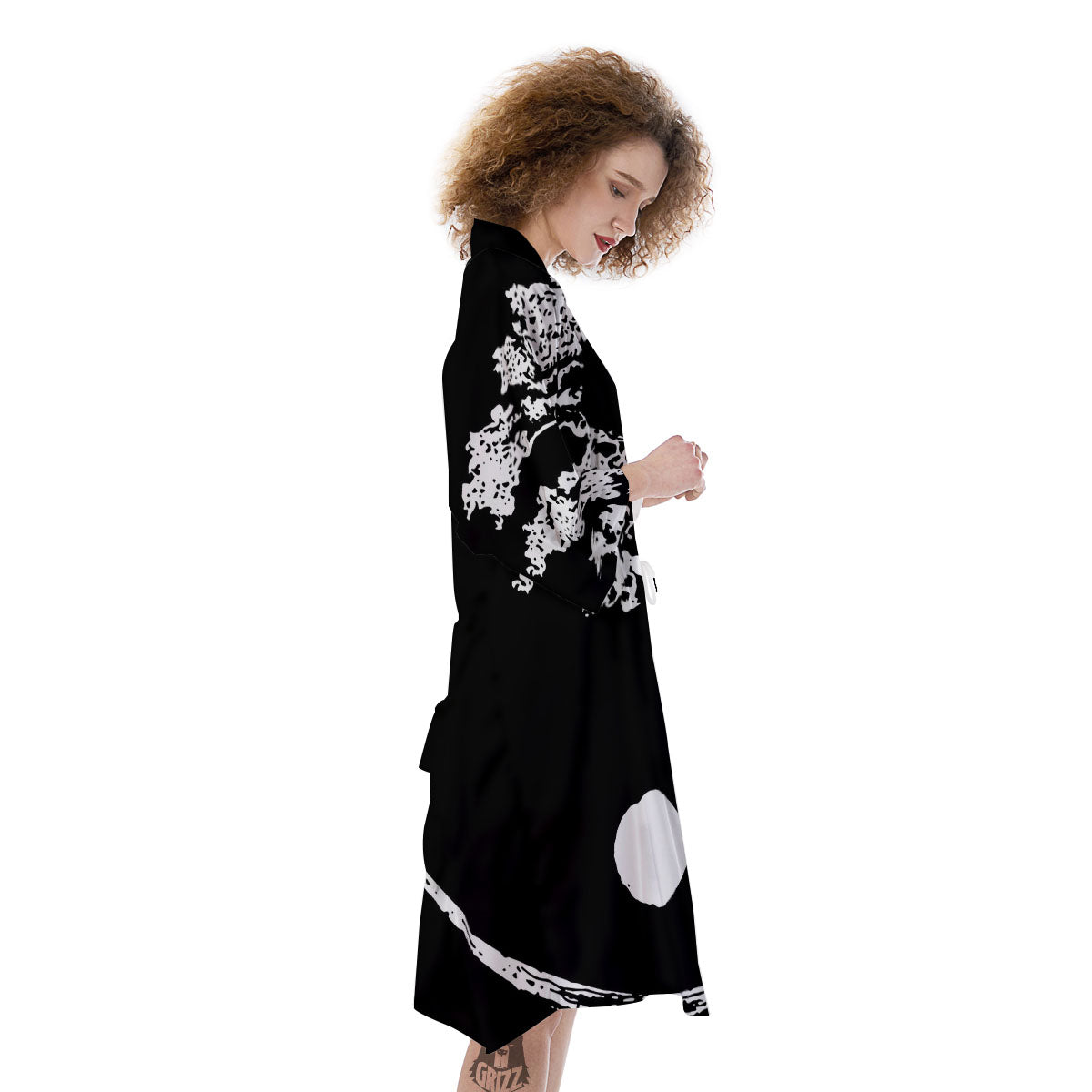 Yin Yang Roots Print Kimono-grizzshop