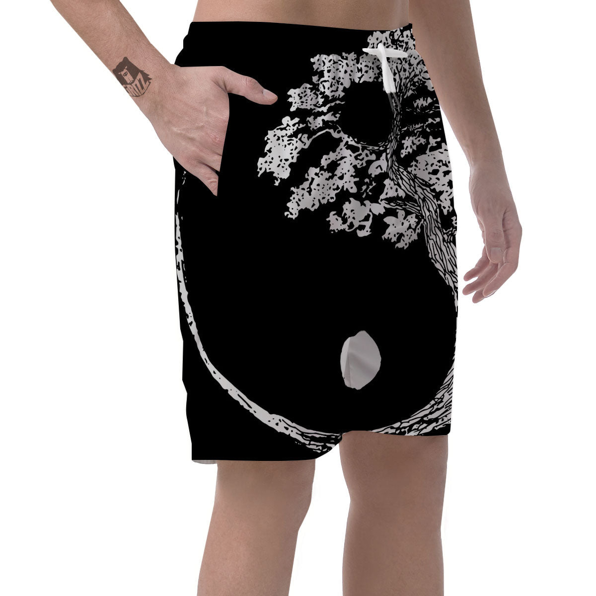 Yin Yang Roots Print Men's Shorts-grizzshop