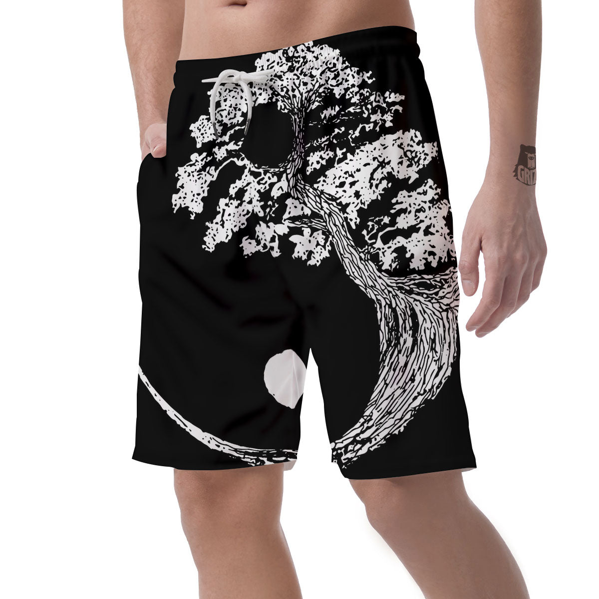 Yin Yang Roots Print Men's Shorts-grizzshop