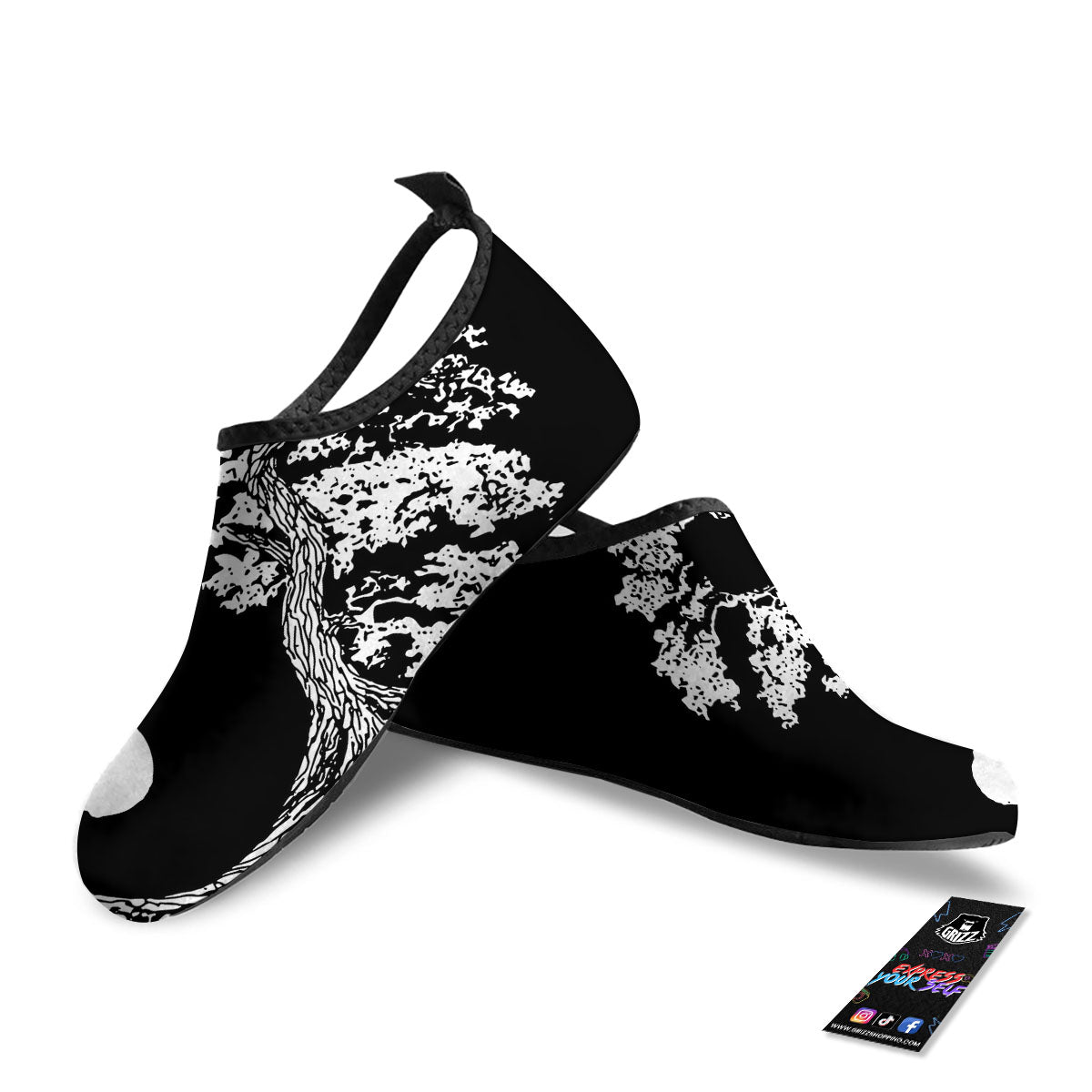 Yin Yang Roots Print Water Shoes-grizzshop