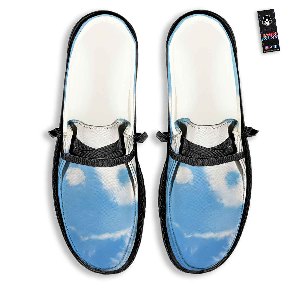 Yin Yang Space And Sky Print Black Loafers-grizzshop