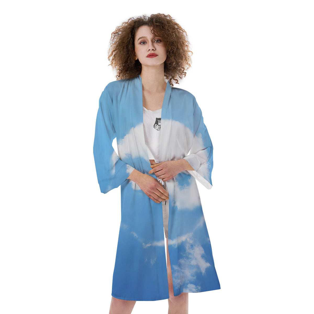 Yin Yang Space And Sky Print Kimono-grizzshop