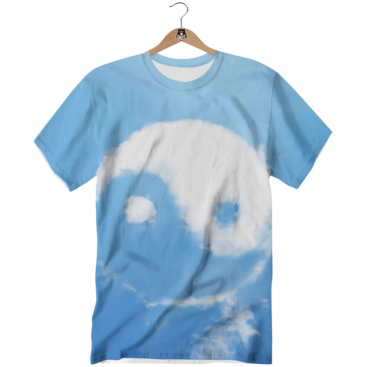 Yin Yang Space And Sky Print T-Shirt-grizzshop