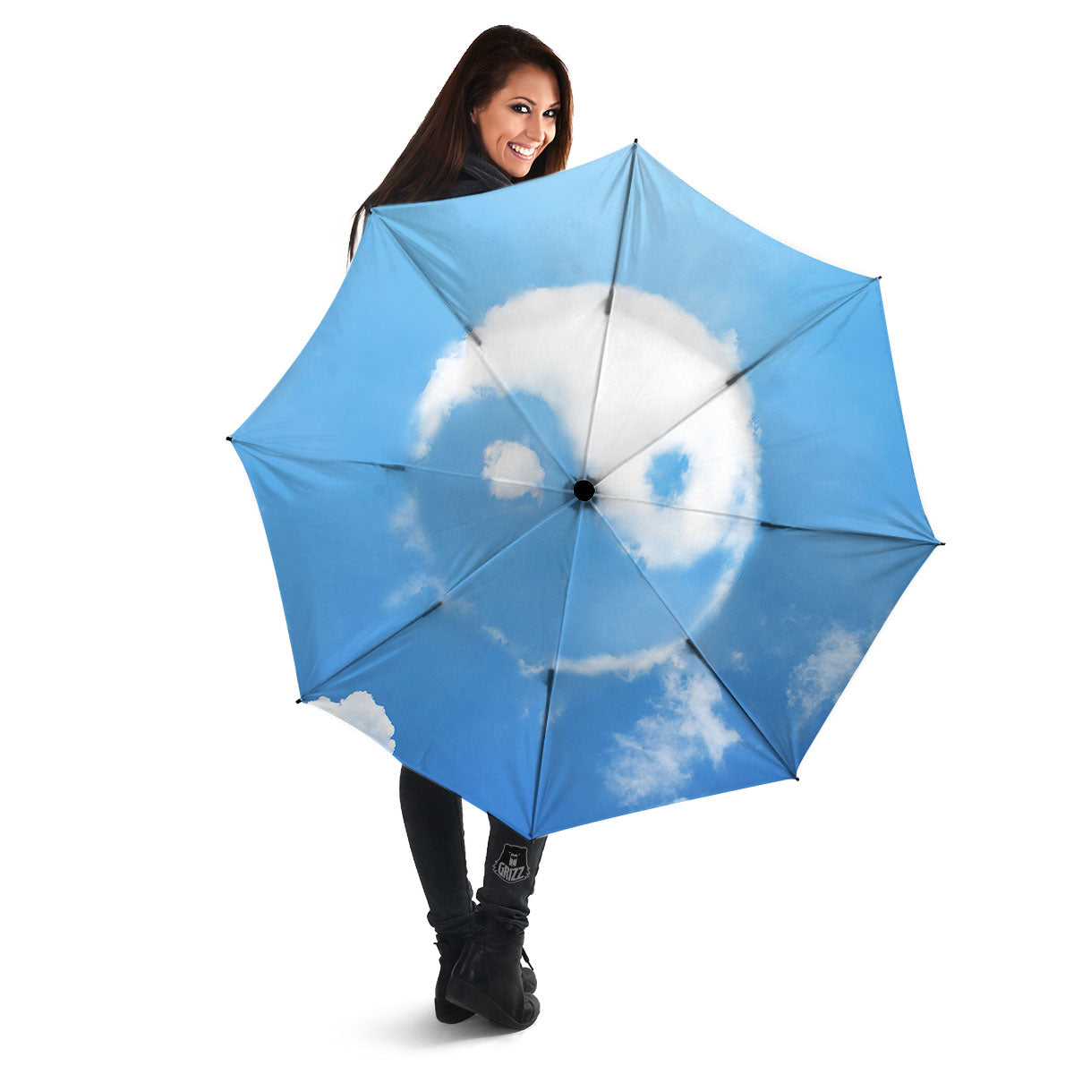 Yin Yang Space And Sky Print Umbrella-grizzshop