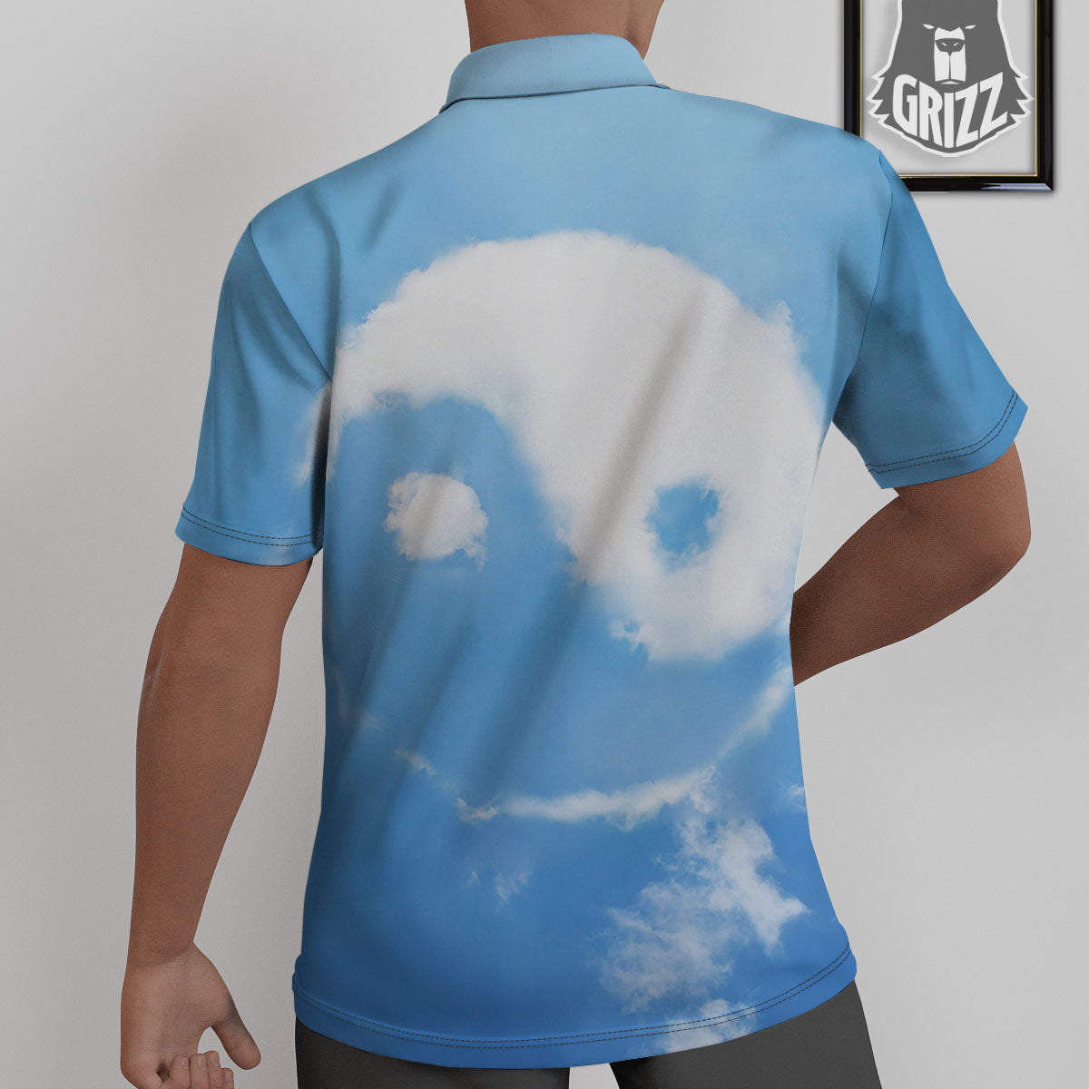 Yin Yang Space And Sky Print Untucked Shirts-grizzshop