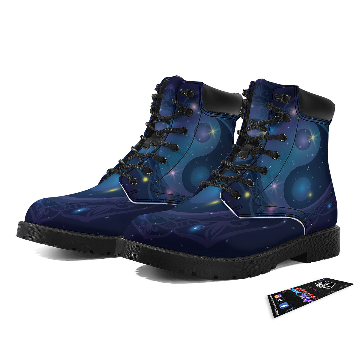 Yin Yang Space Print Boots-grizzshop
