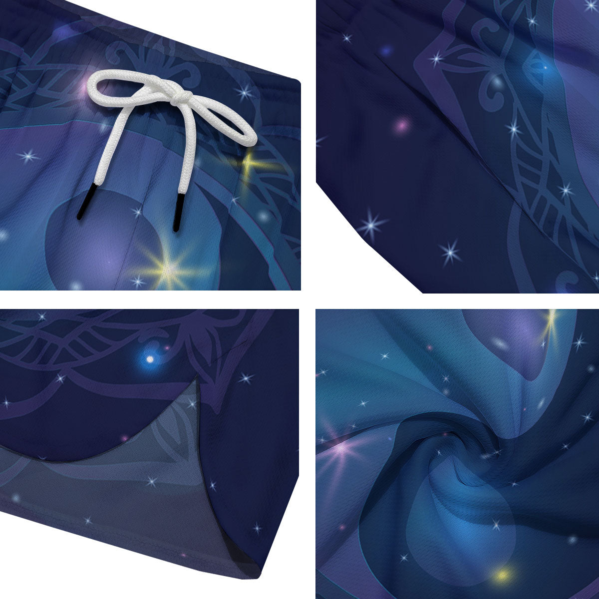 Yin Yang Space Print Men's Running Shorts-grizzshop