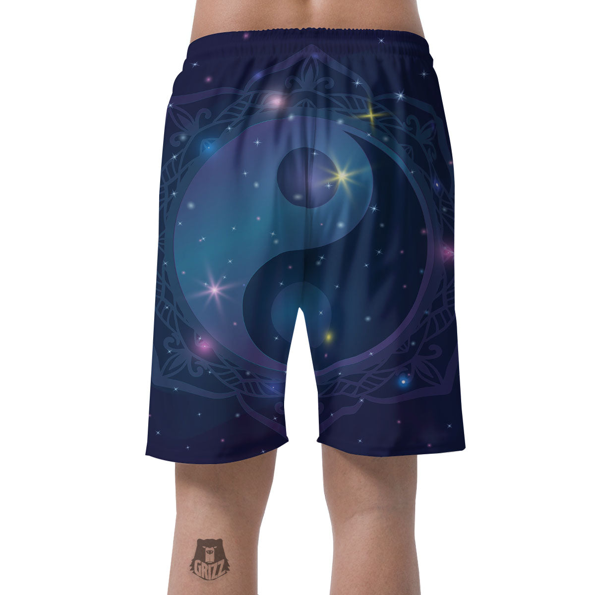 Yin Yang Space Print Men's Shorts-grizzshop