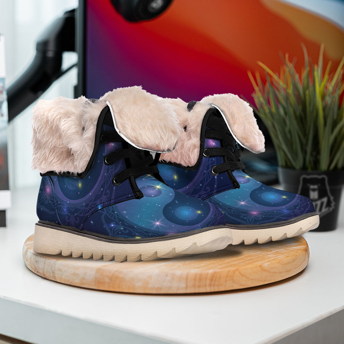 Yin Yang Space Print Snow Boots-grizzshop