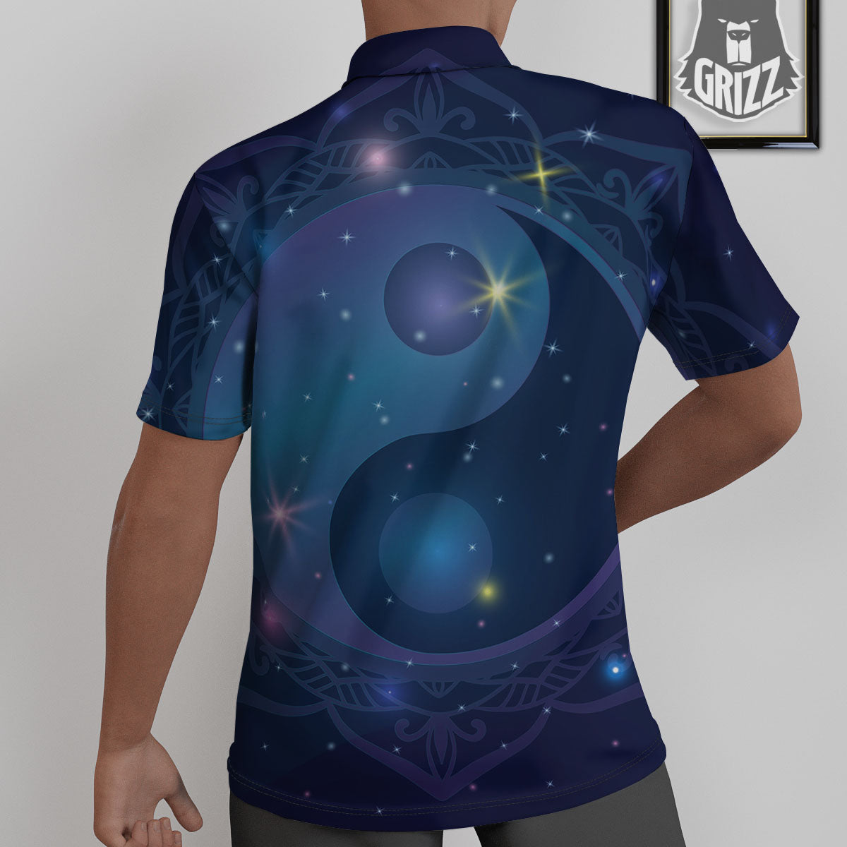 Yin Yang Space Print Untucked Shirts-grizzshop