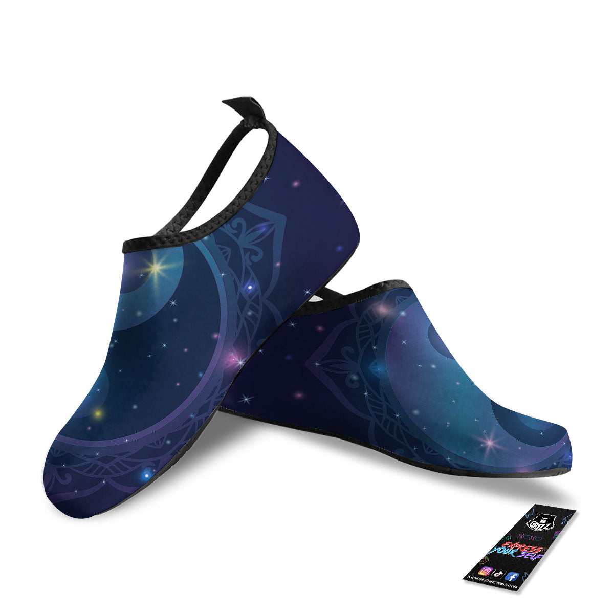 Yin Yang Space Print Water Shoes-grizzshop
