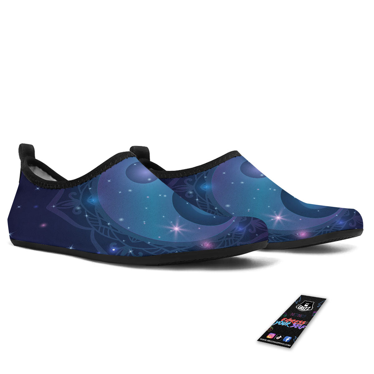 Yin Yang Space Print Water Shoes-grizzshop