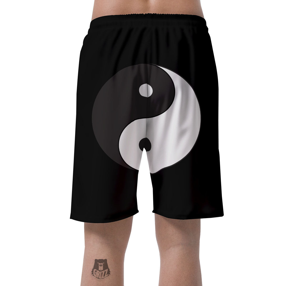 Yin Yang Symbol White And Black Print Men's Shorts-grizzshop