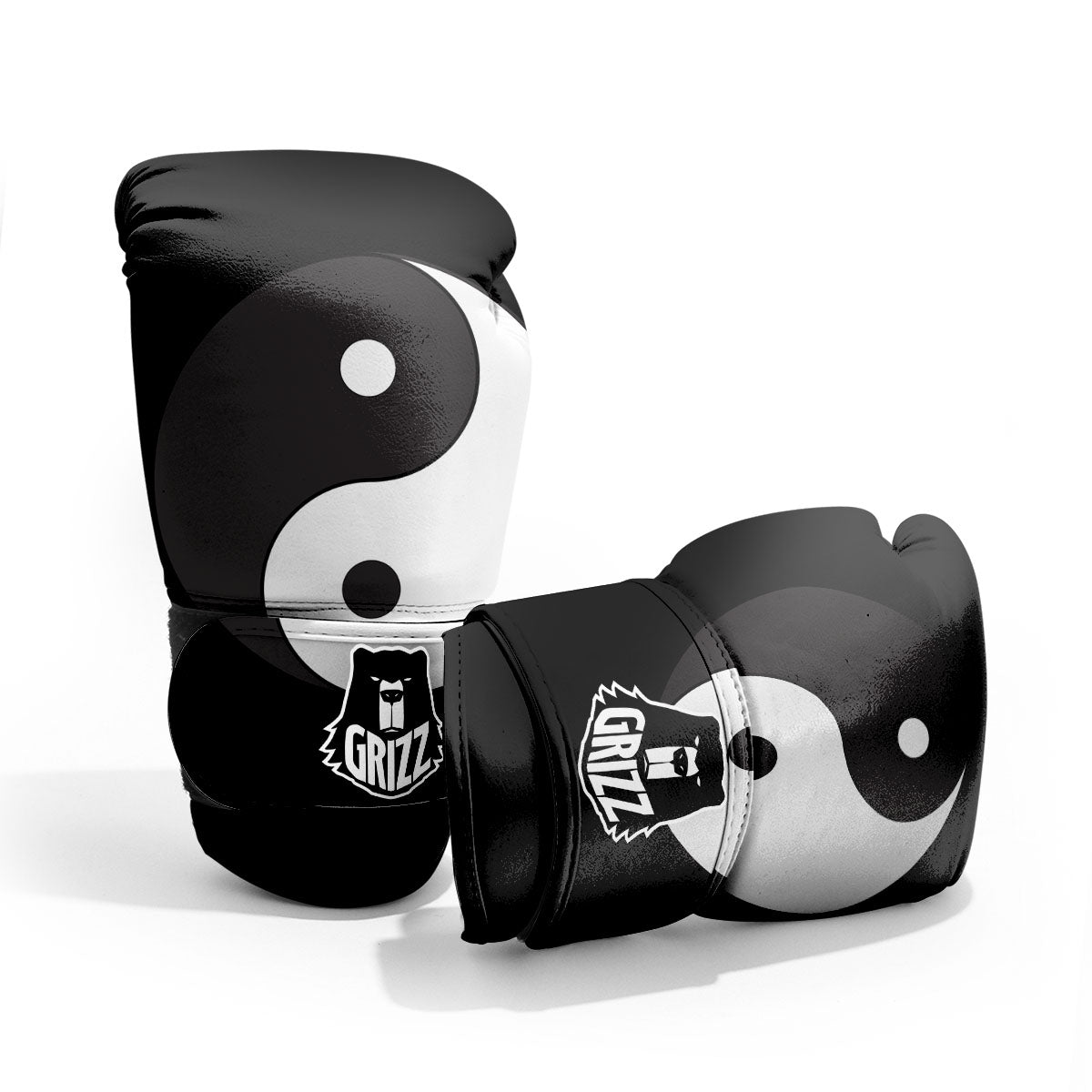 Yin Yang Symbol White And Black Print Sparring Gloves-grizzshop