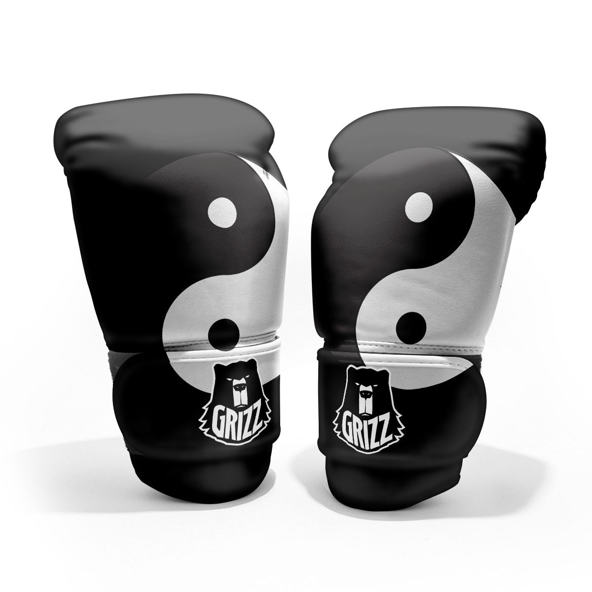 Yin Yang Symbol White And Black Print Sparring Gloves-grizzshop