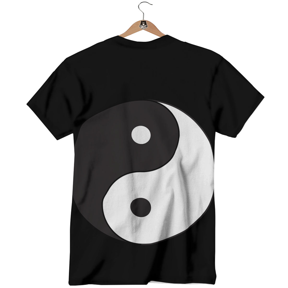Yin Yang Symbol White And Black Print T-Shirt-grizzshop